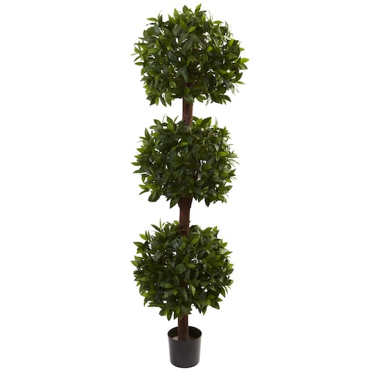 Michaels, 6.5ft. Potted Sweet Bay Triple Ball Topiary Plant – Category: Trees & Floor Plants